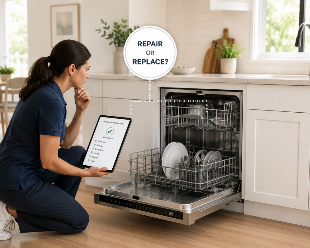 repair or replace kitchenaid dishwasher