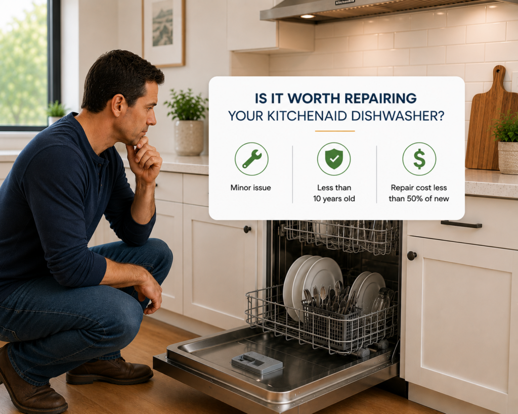 is it worth repairing kitchenaid dishwasher