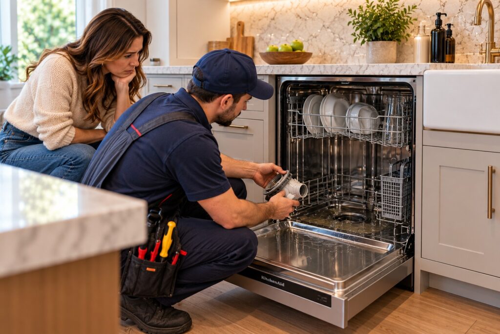 kitchenaid dishwasher not draining
